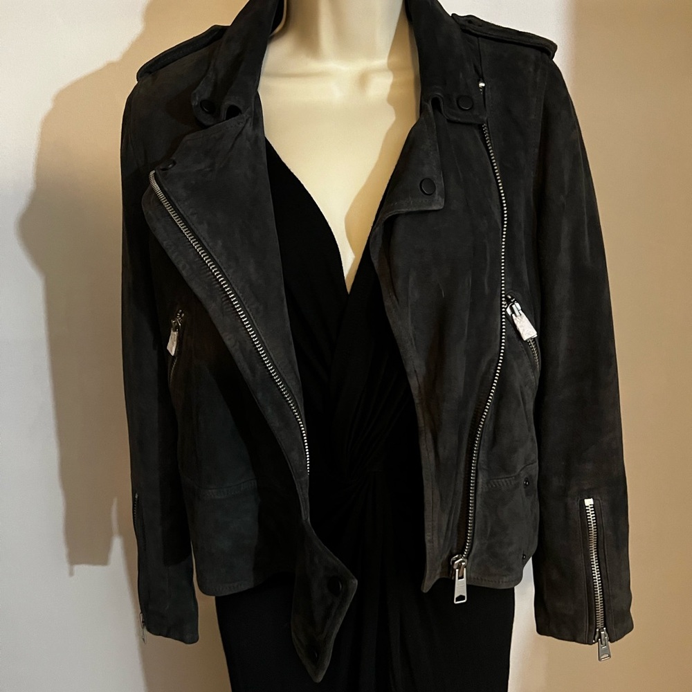 NWOT Allsaints Women's Black Suede Jacket